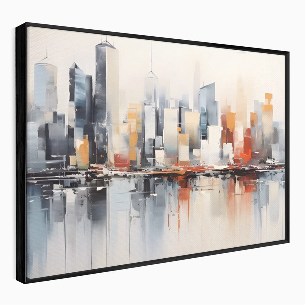 Tablou Canvas Premium LuxCanva® A1386, The City , Living, Oras, Cladiri, Reflexie, Dormitor, Culori Vibrante