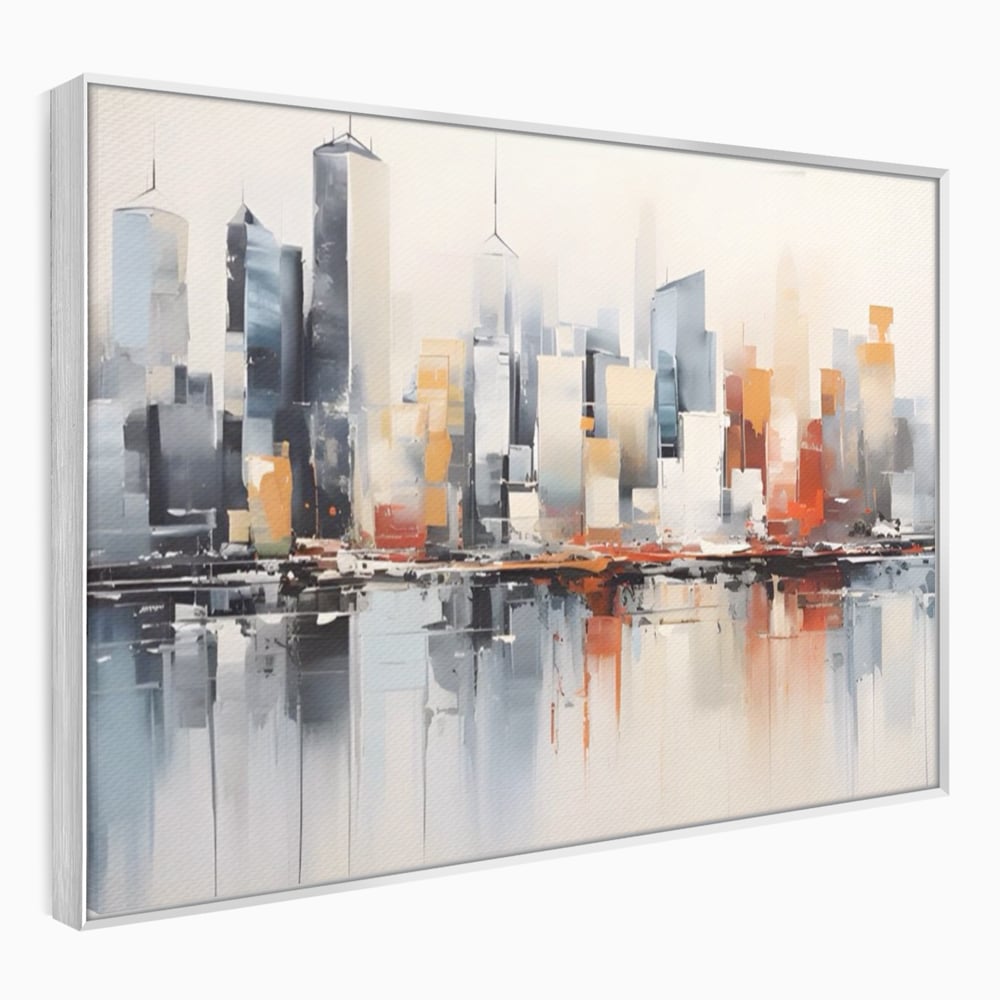 Tablou Canvas Premium LuxCanva® A1386, The City , Living, Oras, Cladiri, Reflexie, Dormitor, Culori Vibrante