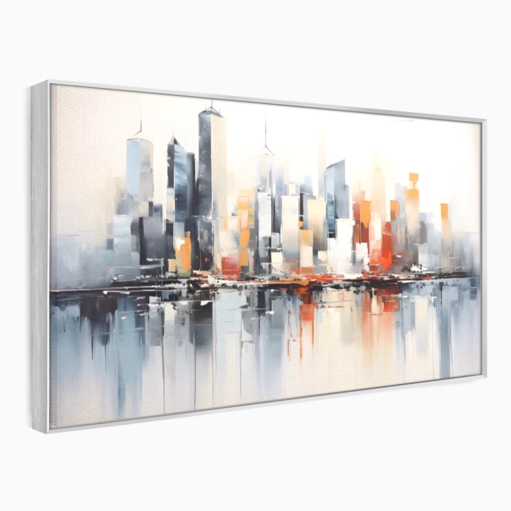 Tablou Canvas Premium LuxCanva® A1386, The City , Living, Oras, Cladiri, Reflexie, Dormitor, Culori Vibrante