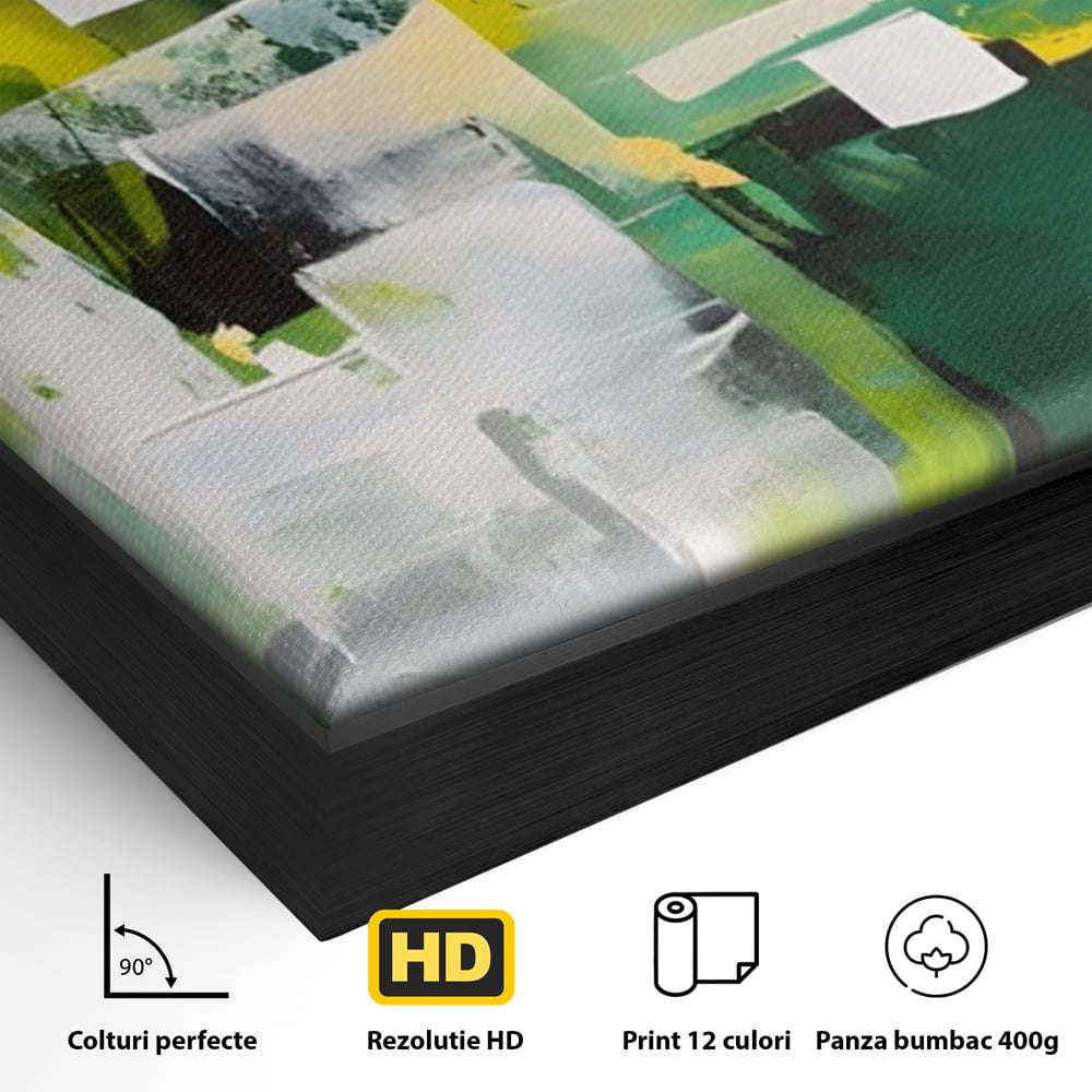 Tablou Canvas Premium LuxCanva® A1388, Abstract Green , Living, Verde, Culoare, Arta Moderna, Dormitor, Culori Vibrante