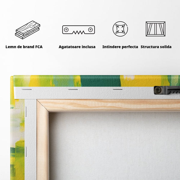 Tablou Canvas Premium LuxCanva® A1388, Abstract Green , Living, Verde, Culoare, Arta Moderna, Dormitor, Culori Vibrante