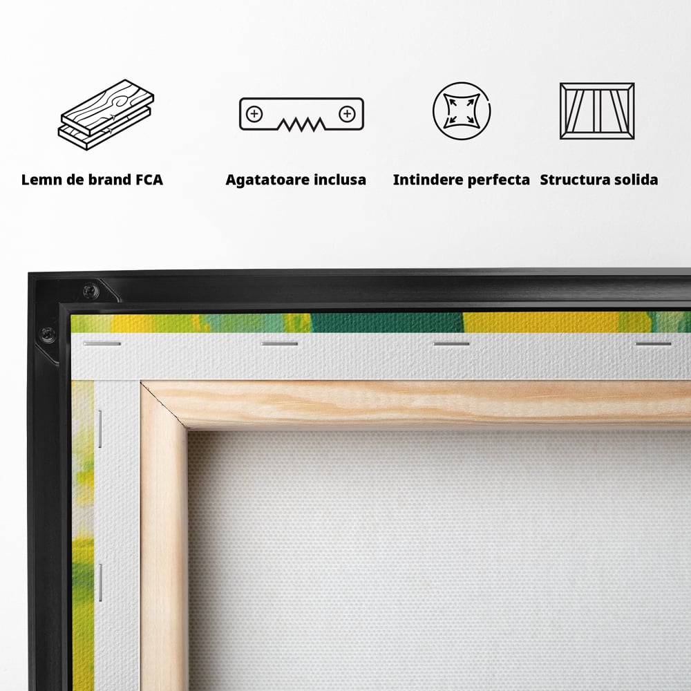 Tablou Canvas Premium LuxCanva® A1388, Abstract Green , Living, Verde, Culoare, Arta Moderna, Dormitor, Culori Vibrante
