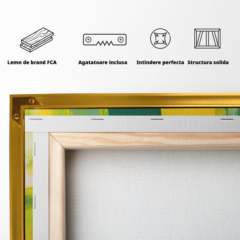 Tablou Canvas Premium LuxCanva® A1388, Abstract Green , Living, Verde, Culoare, Arta Moderna, Dormitor, Culori Vibrante