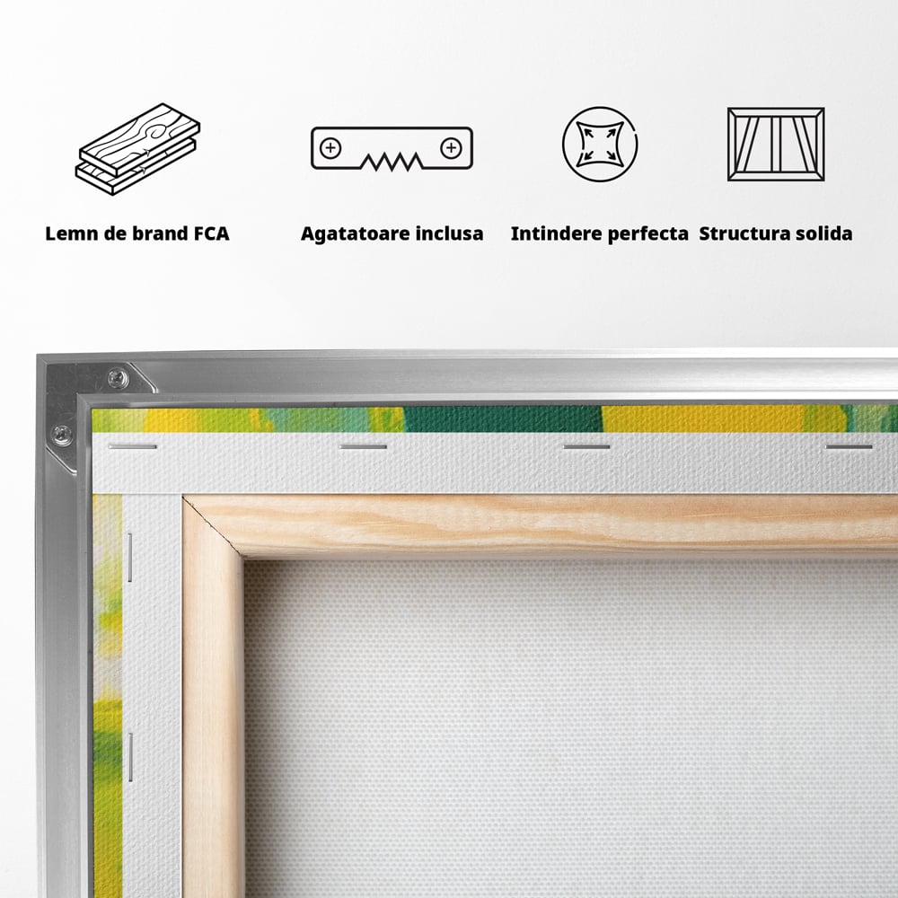 Tablou Canvas Premium LuxCanva® A1388, Abstract Green , Living, Verde, Culoare, Arta Moderna, Dormitor, Culori Vibrante