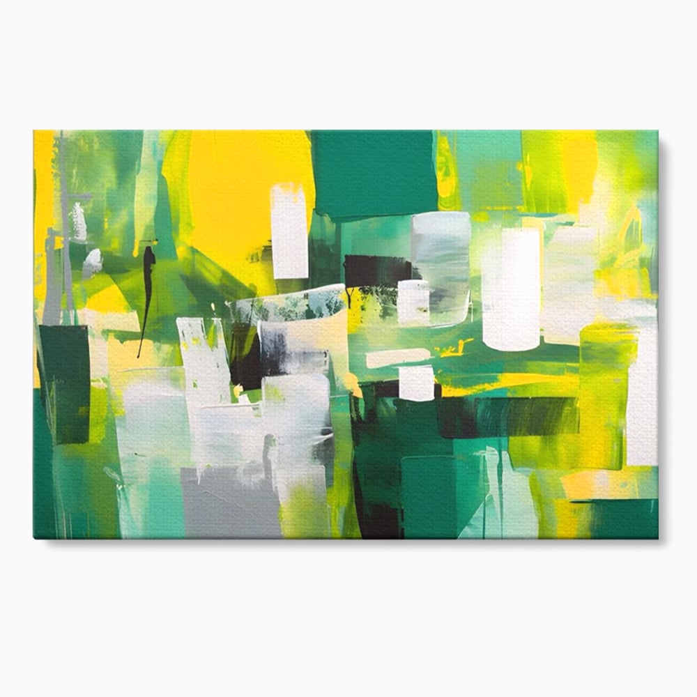 Tablou Canvas Premium LuxCanva® A1388, Abstract Green , Living, Verde, Culoare, Arta Moderna, Dormitor, Culori Vibrante