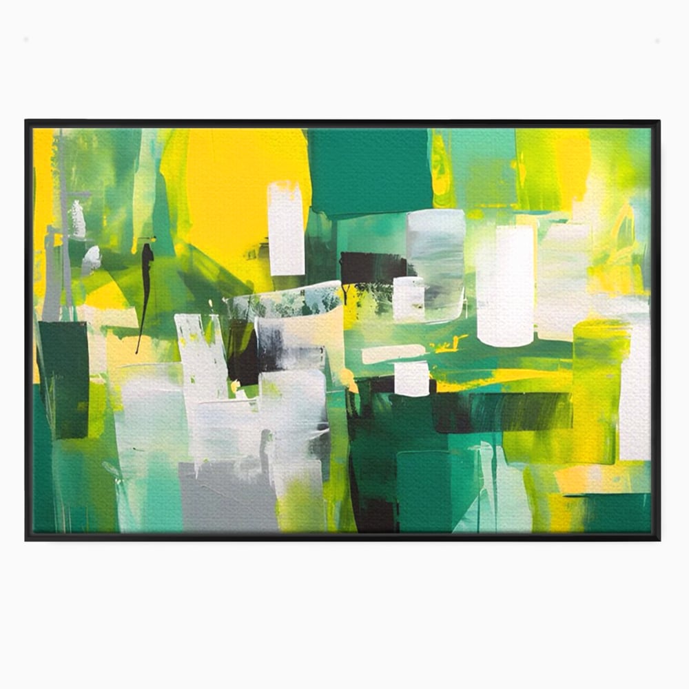 Tablou Canvas Premium LuxCanva® A1388, Abstract Green , Living, Verde, Culoare, Arta Moderna, Dormitor, Culori Vibrante