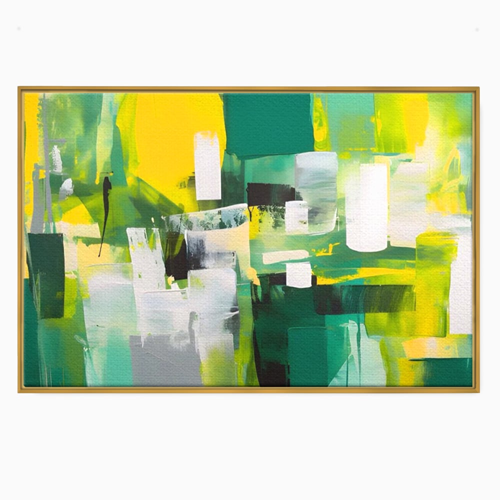 Tablou Canvas Premium LuxCanva® A1388, Abstract Green , Living, Verde, Culoare, Arta Moderna, Dormitor, Culori Vibrante
