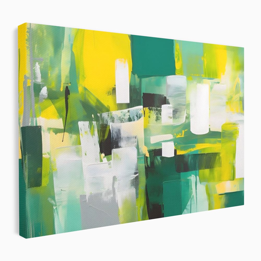 Tablou Canvas Premium LuxCanva® A1388, Abstract Green , Living, Verde, Culoare, Arta Moderna, Dormitor, Culori Vibrante