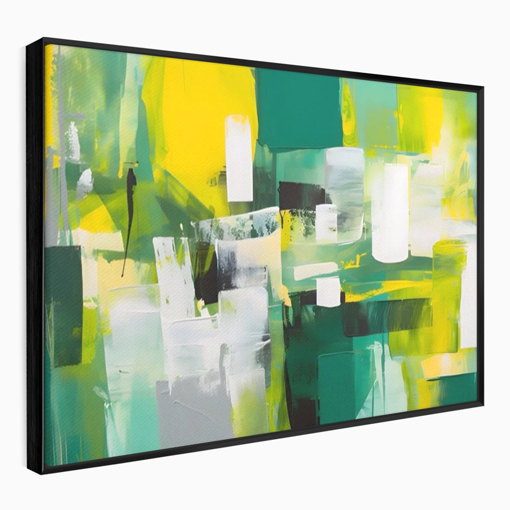 Tablou Canvas Premium LuxCanva® A1388, Abstract Green , Living, Verde, Culoare, Arta Moderna, Dormitor, Culori Vibrante