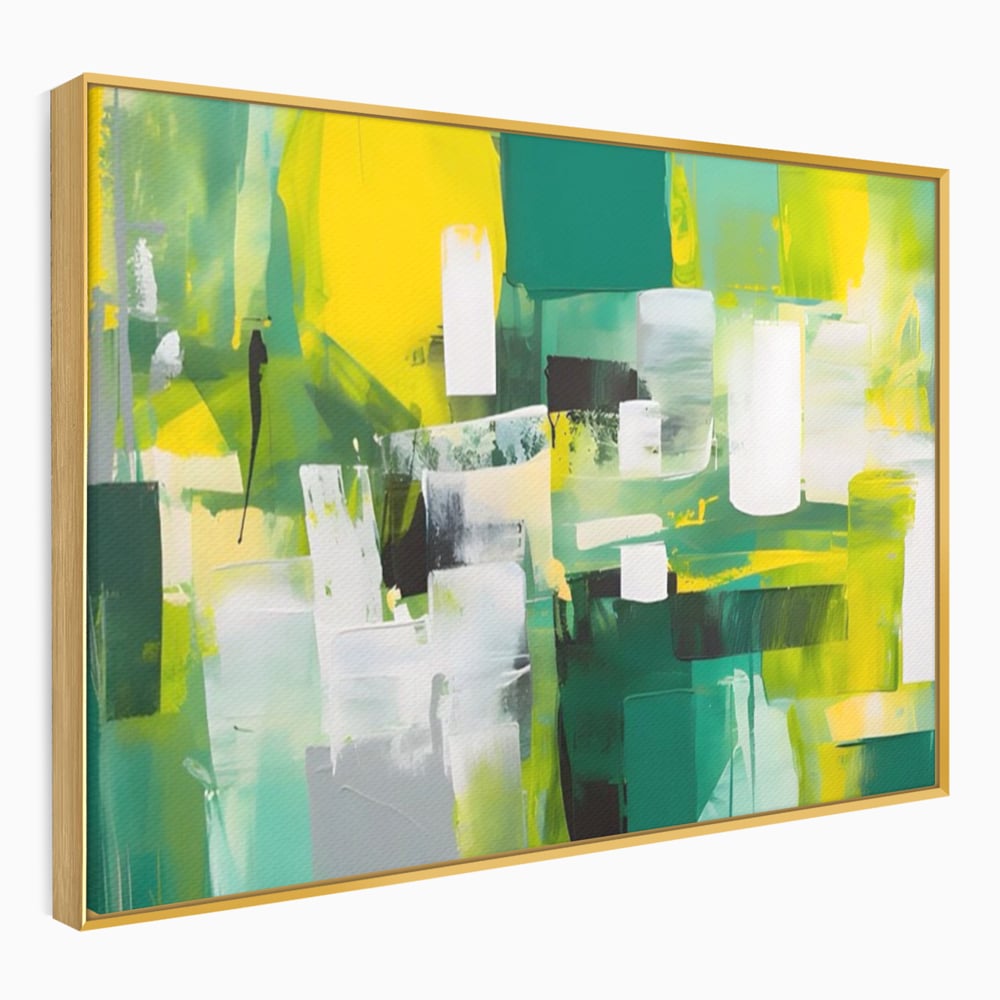 Tablou Canvas Premium LuxCanva® A1388, Abstract Green , Living, Verde, Culoare, Arta Moderna, Dormitor, Culori Vibrante