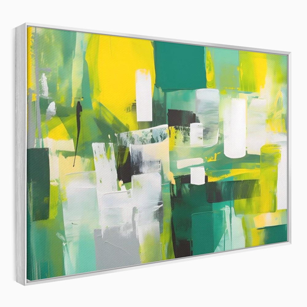 Tablou Canvas Premium LuxCanva® A1388, Abstract Green , Living, Verde, Culoare, Arta Moderna, Dormitor, Culori Vibrante
