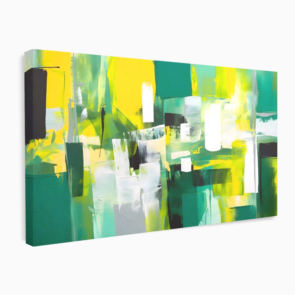 Tablou Canvas Premium LuxCanva® A1388, Abstract Green , Living, Verde, Culoare, Arta Moderna, Dormitor, Culori Vibrante