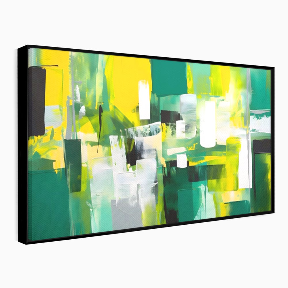 Tablou Canvas Premium LuxCanva® A1388, Abstract Green , Living, Verde, Culoare, Arta Moderna, Dormitor, Culori Vibrante