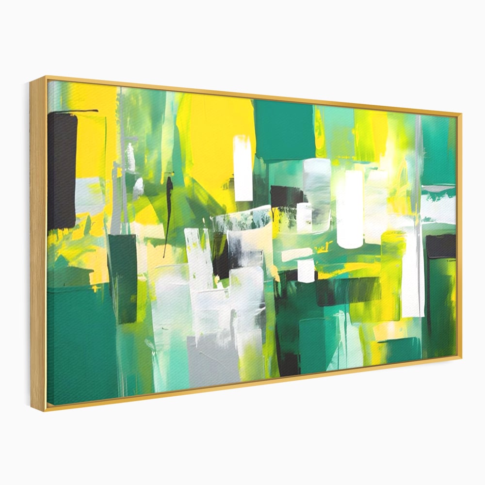 Tablou Canvas Premium LuxCanva® A1388, Abstract Green , Living, Verde, Culoare, Arta Moderna, Dormitor, Culori Vibrante