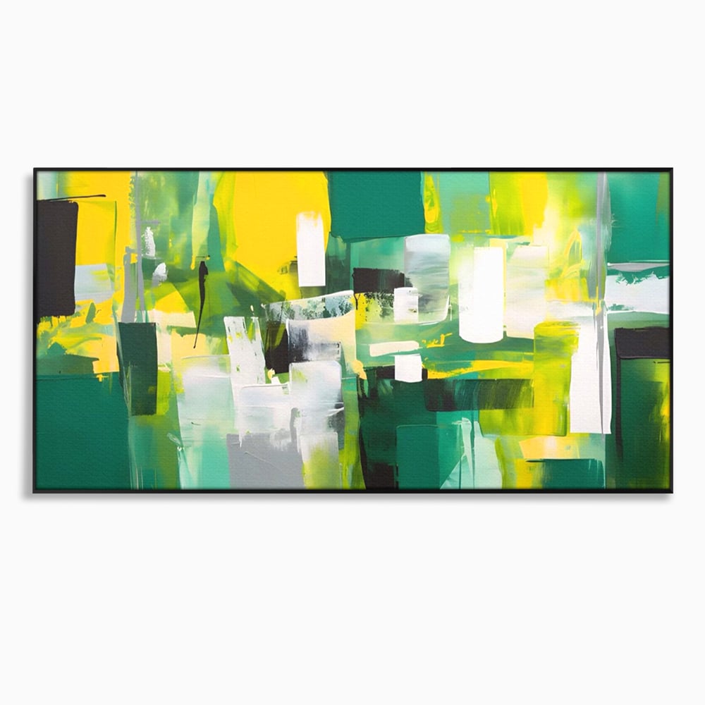 Tablou Canvas Premium LuxCanva® A1388, Abstract Green , Living, Verde, Culoare, Arta Moderna, Dormitor, Culori Vibrante