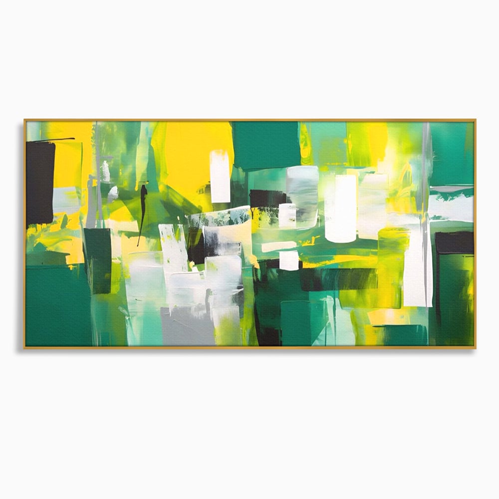 Tablou Canvas Premium LuxCanva® A1388, Abstract Green , Living, Verde, Culoare, Arta Moderna, Dormitor, Culori Vibrante