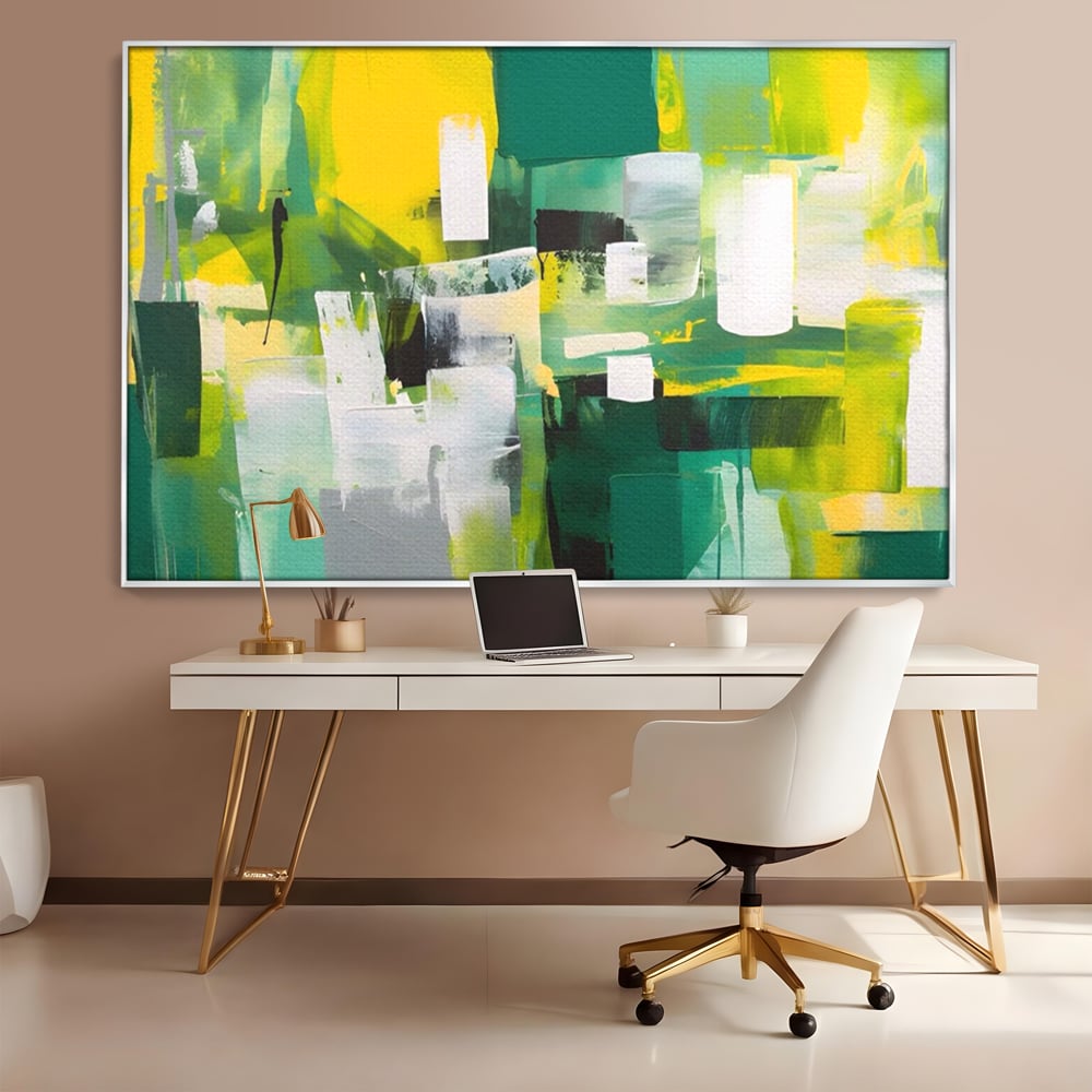 Tablou Canvas Premium LuxCanva® A1388, Abstract Green , Living, Verde, Culoare, Arta Moderna, Dormitor, Culori Vibrante