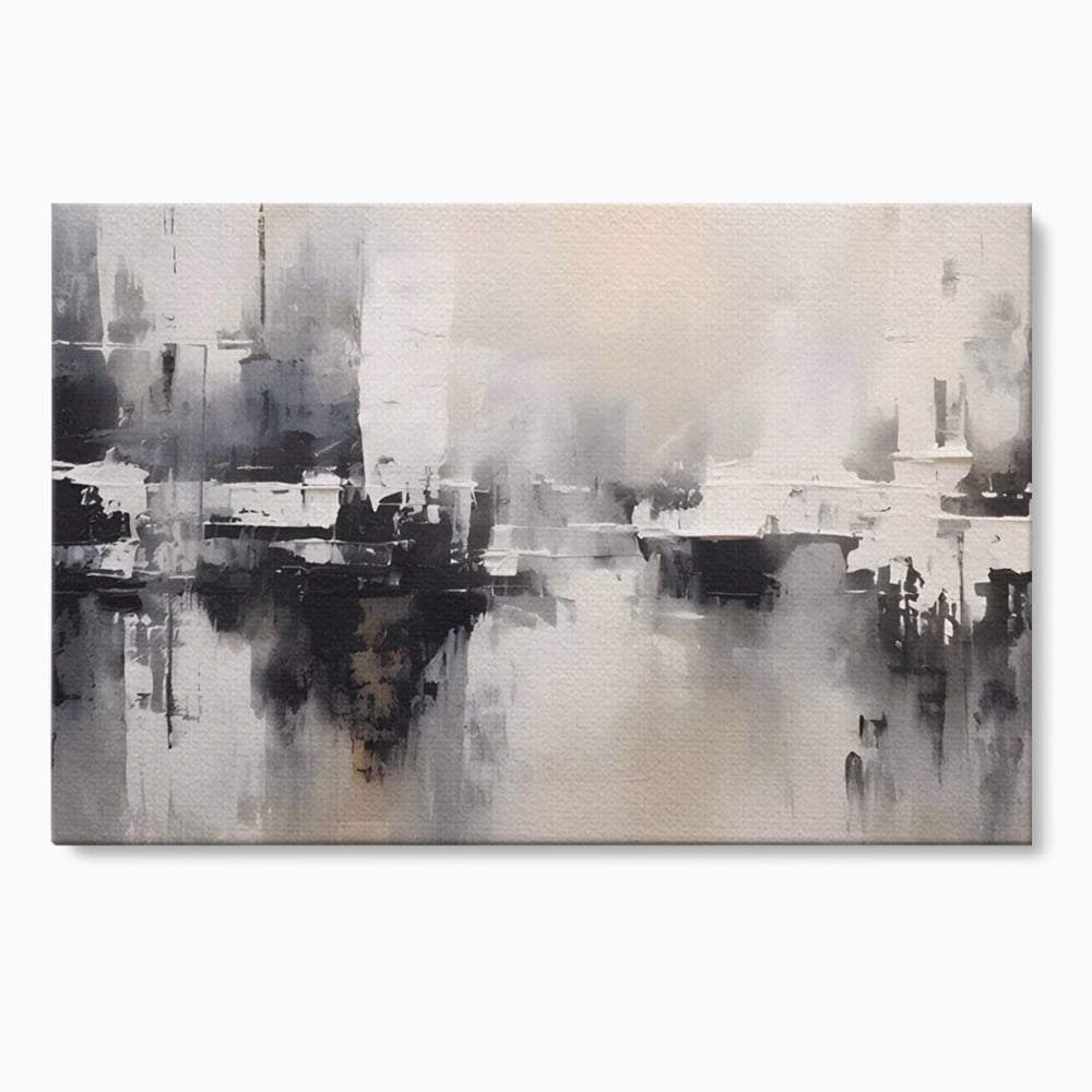 Tablou Canvas Premium LuxCanva® A1390, Abstract Gray , Living, Arta Moderna, Gri, Reflexie De Culori, Galerie, Culori Vibrante