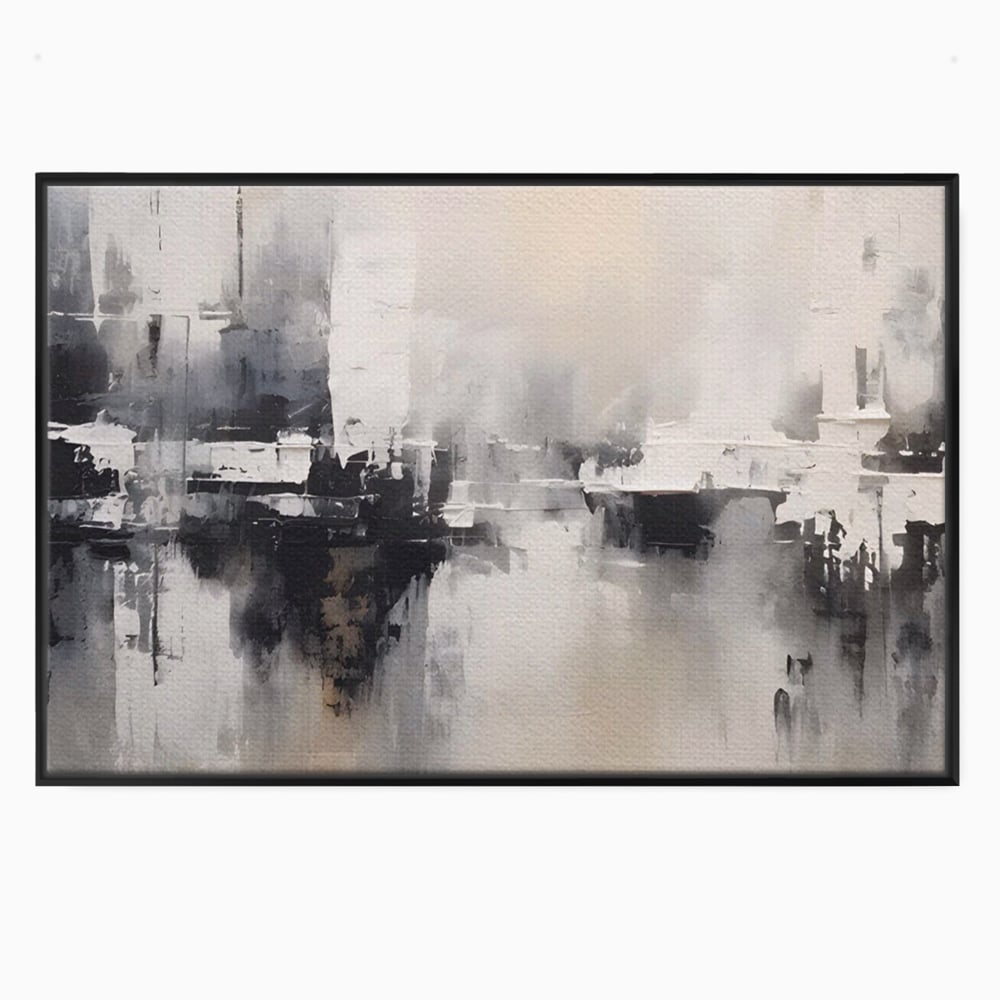 Tablou Canvas Premium LuxCanva® A1390, Abstract Gray , Living, Arta Moderna, Gri, Reflexie De Culori, Galerie, Culori Vibrante