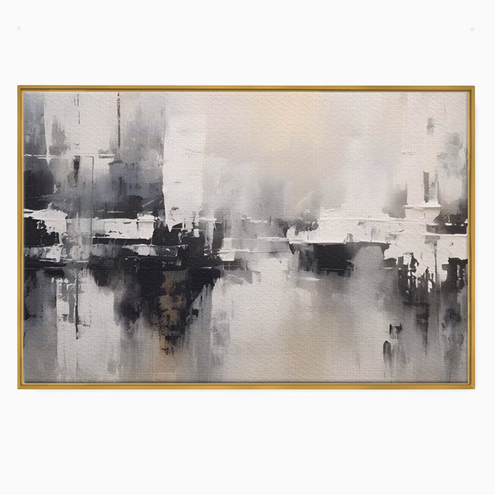 Tablou Canvas Premium LuxCanva® A1390, Abstract Gray , Living, Arta Moderna, Gri, Reflexie De Culori, Galerie, Culori Vibrante