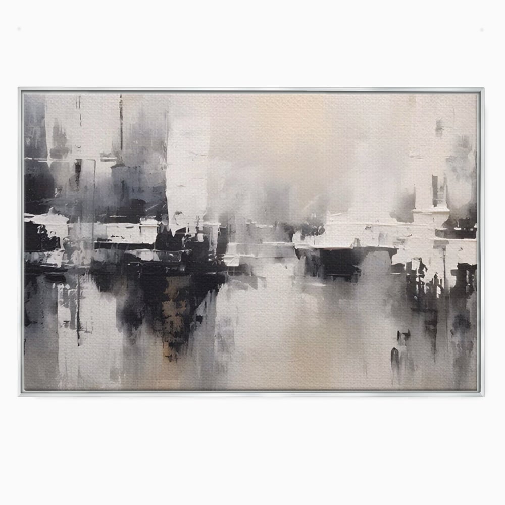Tablou Canvas Premium LuxCanva® A1390, Abstract Gray , Living, Arta Moderna, Gri, Reflexie De Culori, Galerie, Culori Vibrante