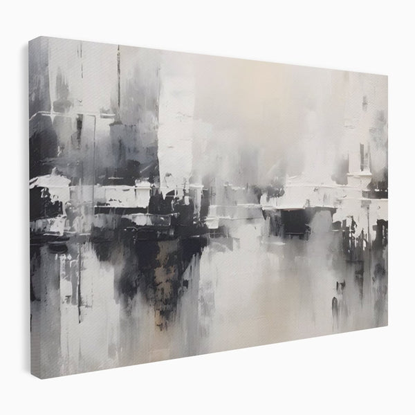 Leinwand Premium Canvas Wandkunst LuxCanva® A1390, Abstrakt Grau , Wohnen, Moderne Kunst, Moderne Kunst, Grau, Reflektierende Farben, Galerie, Lebendige Farben