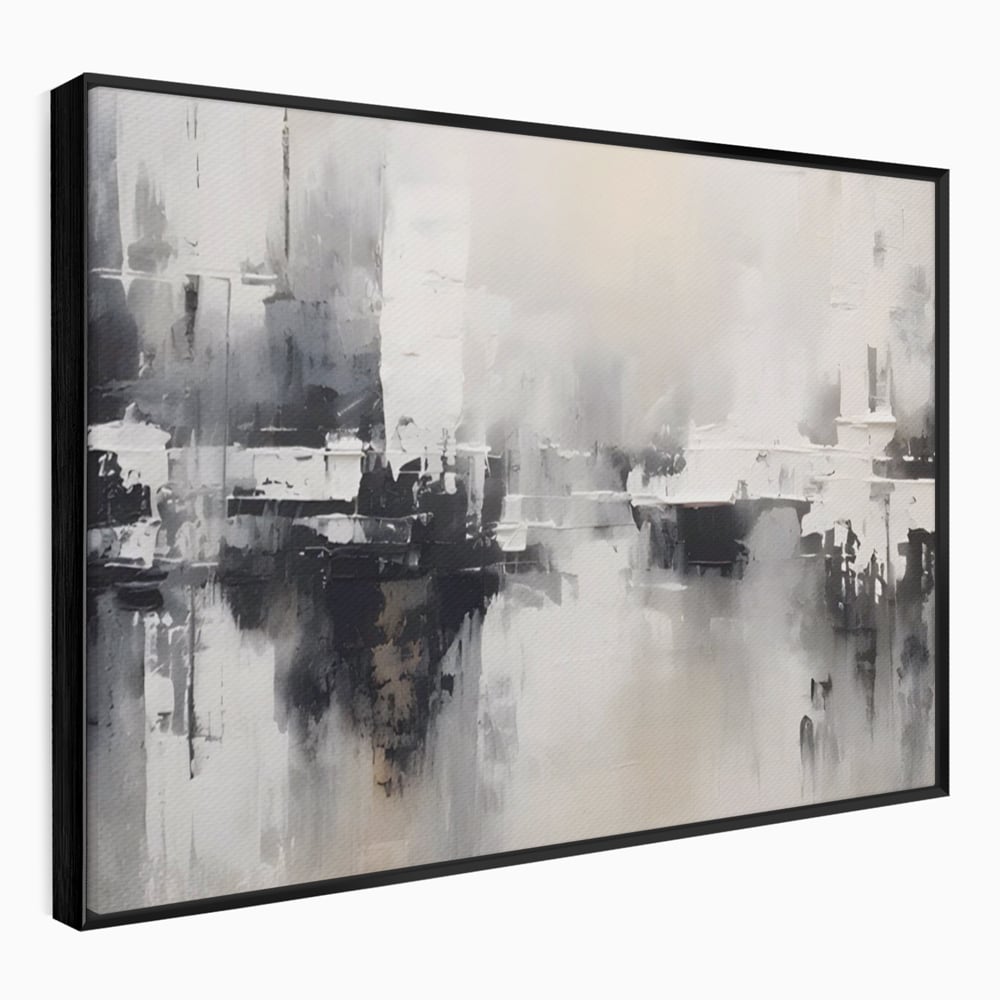 Tablou Canvas Premium LuxCanva® A1390, Abstract Gray , Living, Arta Moderna, Gri, Reflexie De Culori, Galerie, Culori Vibrante