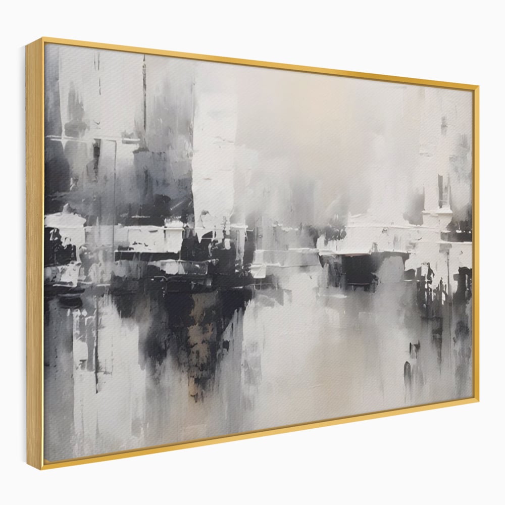 Tablou Canvas Premium LuxCanva® A1390, Abstract Gray , Living, Arta Moderna, Gri, Reflexie De Culori, Galerie, Culori Vibrante