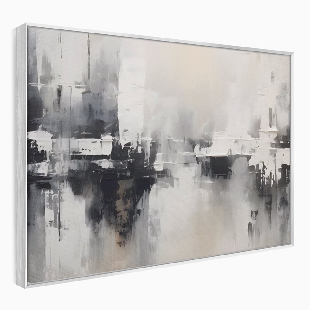 Tablou Canvas Premium LuxCanva® A1390, Abstract Gray , Living, Arta Moderna, Gri, Reflexie De Culori, Galerie, Culori Vibrante
