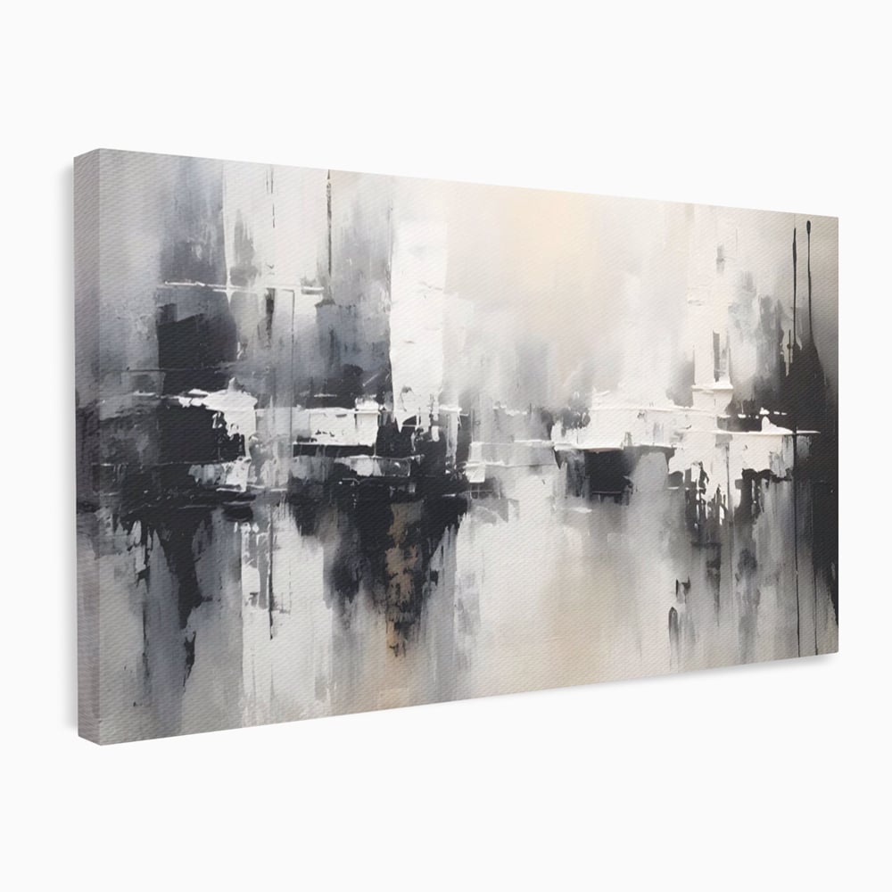 Tablou Canvas Premium LuxCanva® A1390, Abstract Gray , Living, Arta Moderna, Gri, Reflexie De Culori, Galerie, Culori Vibrante