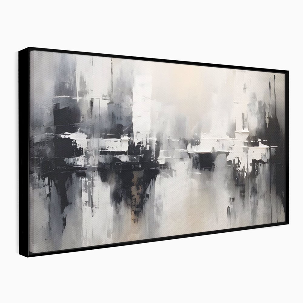 Tablou Canvas Premium LuxCanva® A1390, Abstract Gray , Living, Arta Moderna, Gri, Reflexie De Culori, Galerie, Culori Vibrante