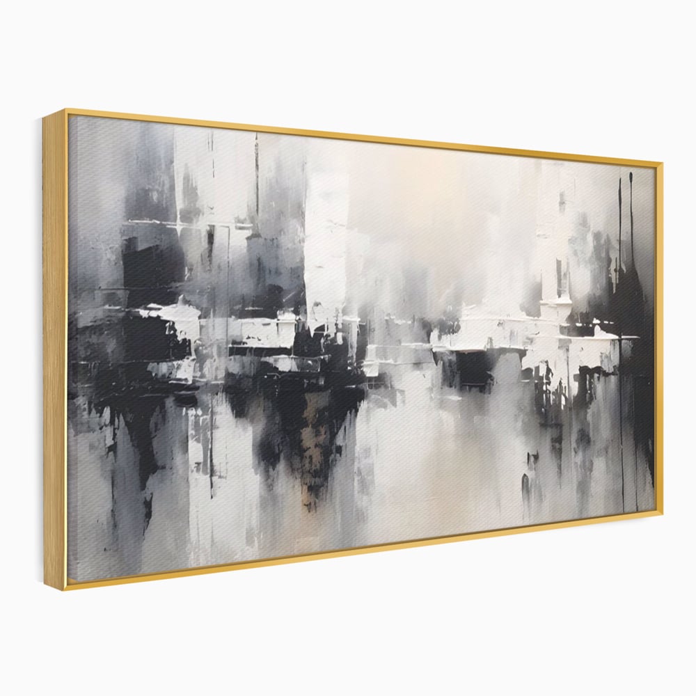 Tablou Canvas Premium LuxCanva® A1390, Abstract Gray , Living, Arta Moderna, Gri, Reflexie De Culori, Galerie, Culori Vibrante