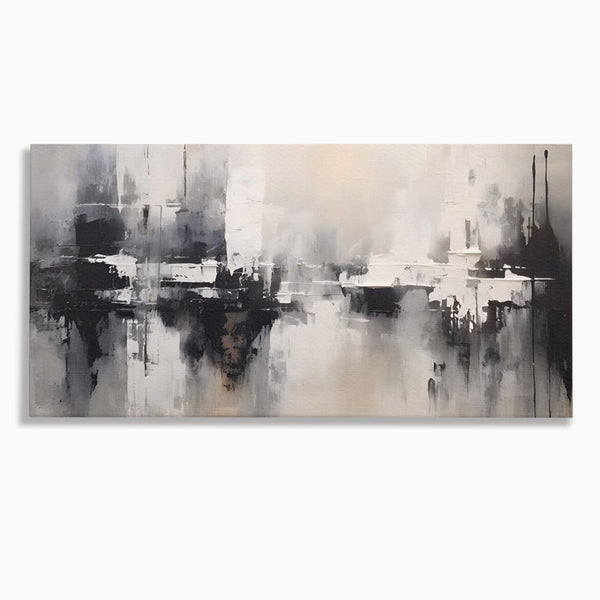 Tablou Canvas Premium LuxCanva® A1390, Abstract Gray , Living, Arta Moderna, Gri, Reflexie De Culori, Galerie, Culori Vibrante