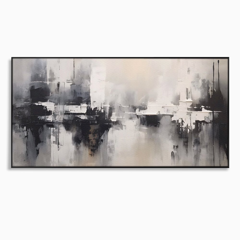 Tablou Canvas Premium LuxCanva® A1390, Abstract Gray , Living, Arta Moderna, Gri, Reflexie De Culori, Galerie, Culori Vibrante