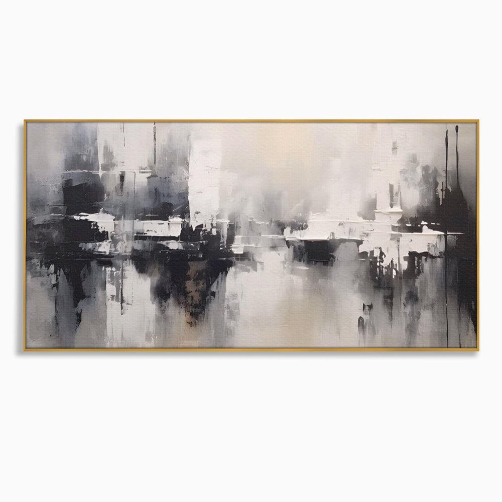 Tablou Canvas Premium LuxCanva® A1390, Abstract Gray , Living, Arta Moderna, Gri, Reflexie De Culori, Galerie, Culori Vibrante