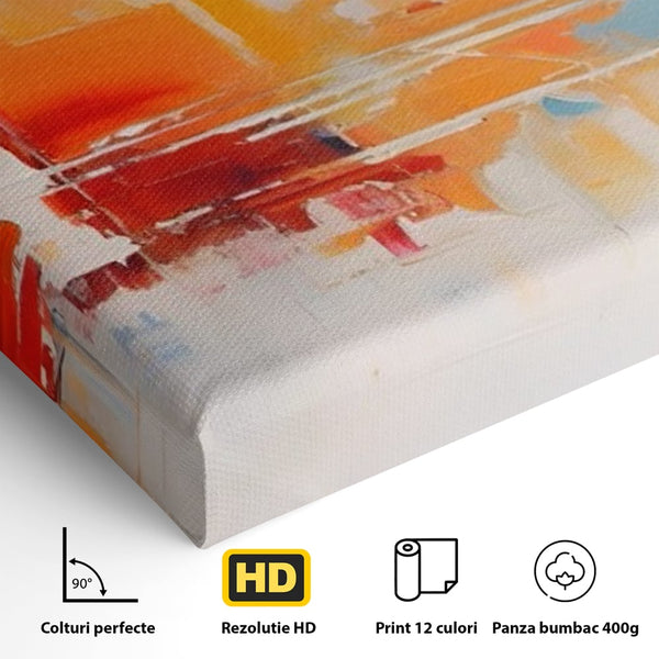 Tablou Canvas Premium LuxCanva® A1391, Contrast De Culori , Living, Arta Moderna, Pata De Culoare, Abstract, Dormitor, Culori Vibrante