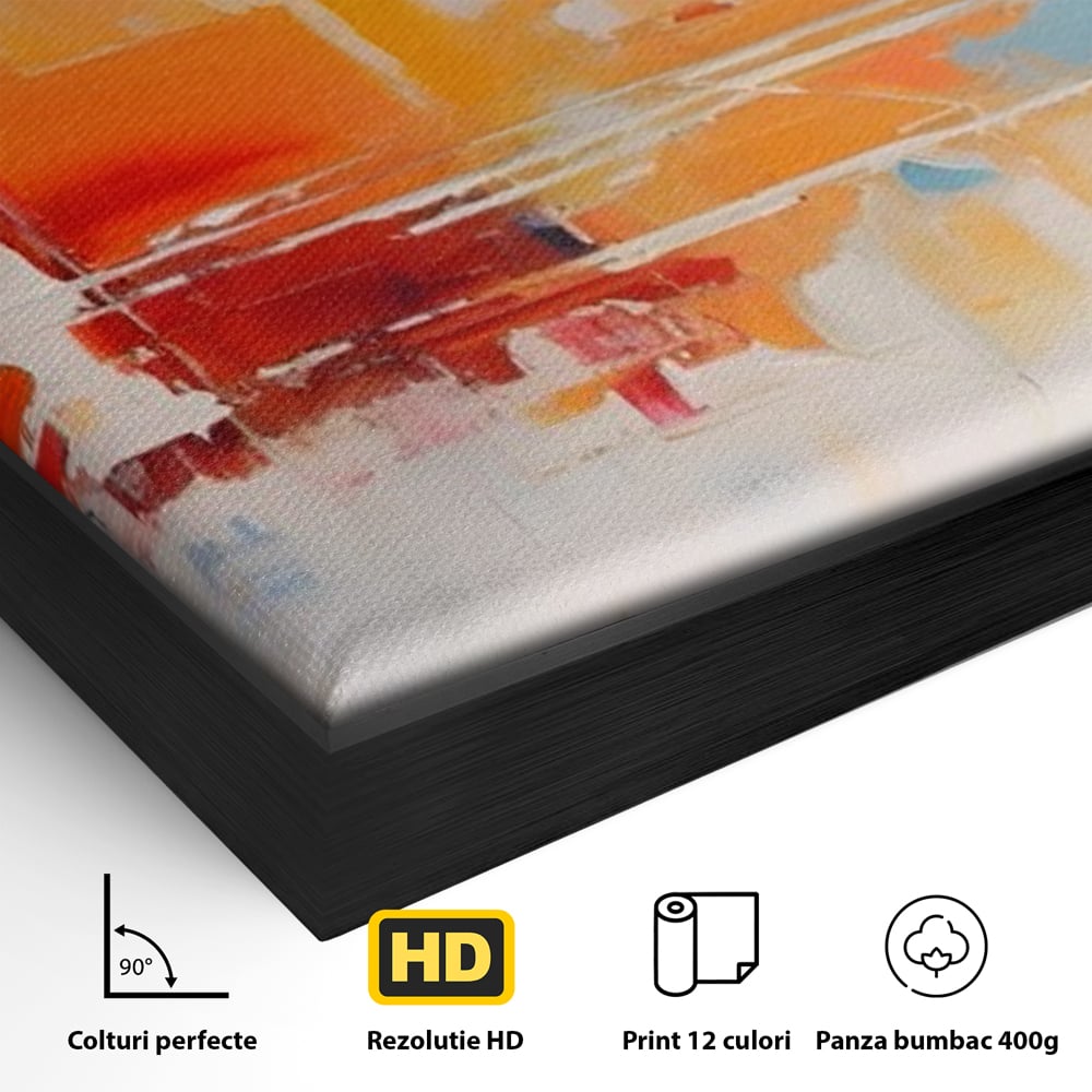 Tablou Canvas Premium LuxCanva® A1391, Contrast De Culori , Living, Arta Moderna, Pata De Culoare, Abstract, Dormitor, Culori Vibrante