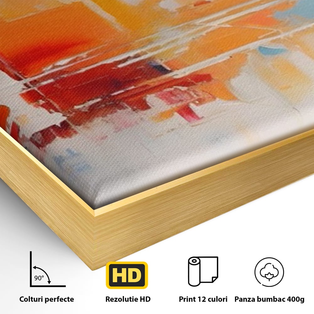 Tablou Canvas Premium LuxCanva® A1391, Contrast De Culori , Living, Arta Moderna, Pata De Culoare, Abstract, Dormitor, Culori Vibrante