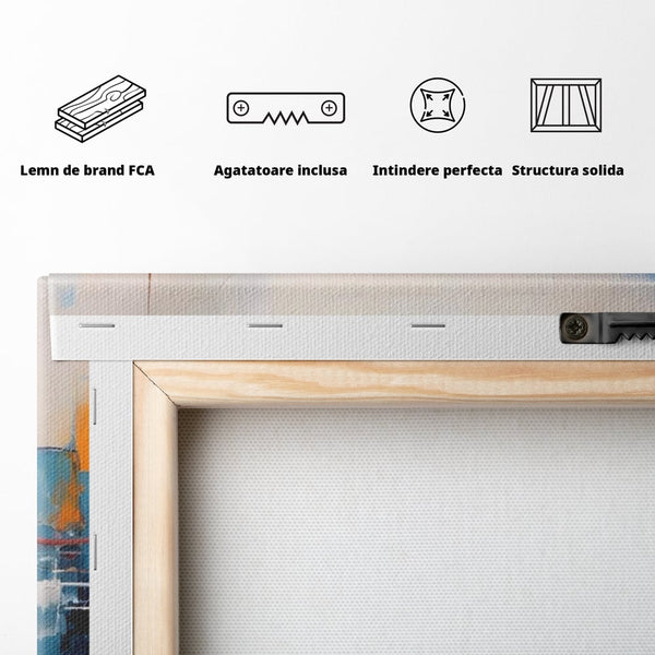 Tablou Canvas Premium LuxCanva® A1391, Contrast De Culori , Living, Arta Moderna, Pata De Culoare, Abstract, Dormitor, Culori Vibrante