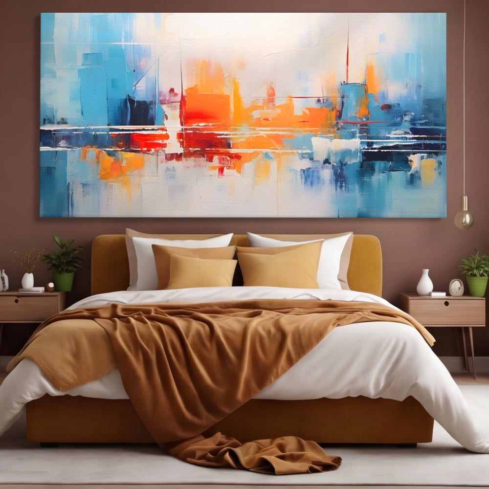 Tablou Canvas Premium LuxCanva® A1391, Contrast De Culori , Living, Arta Moderna, Pata De Culoare, Abstract, Dormitor, Culori Vibrante