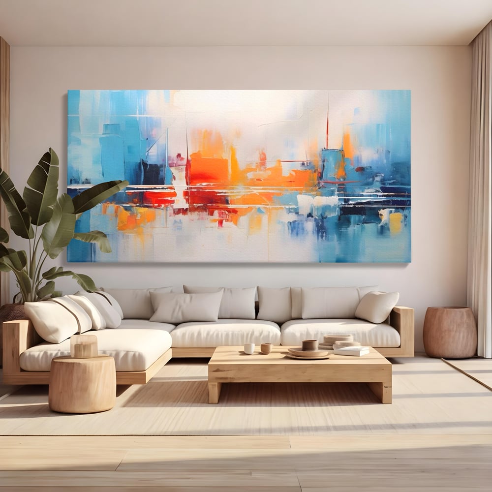 Tablou Canvas Premium LuxCanva® A1391, Contrast De Culori , Living, Arta Moderna, Pata De Culoare, Abstract, Dormitor, Culori Vibrante