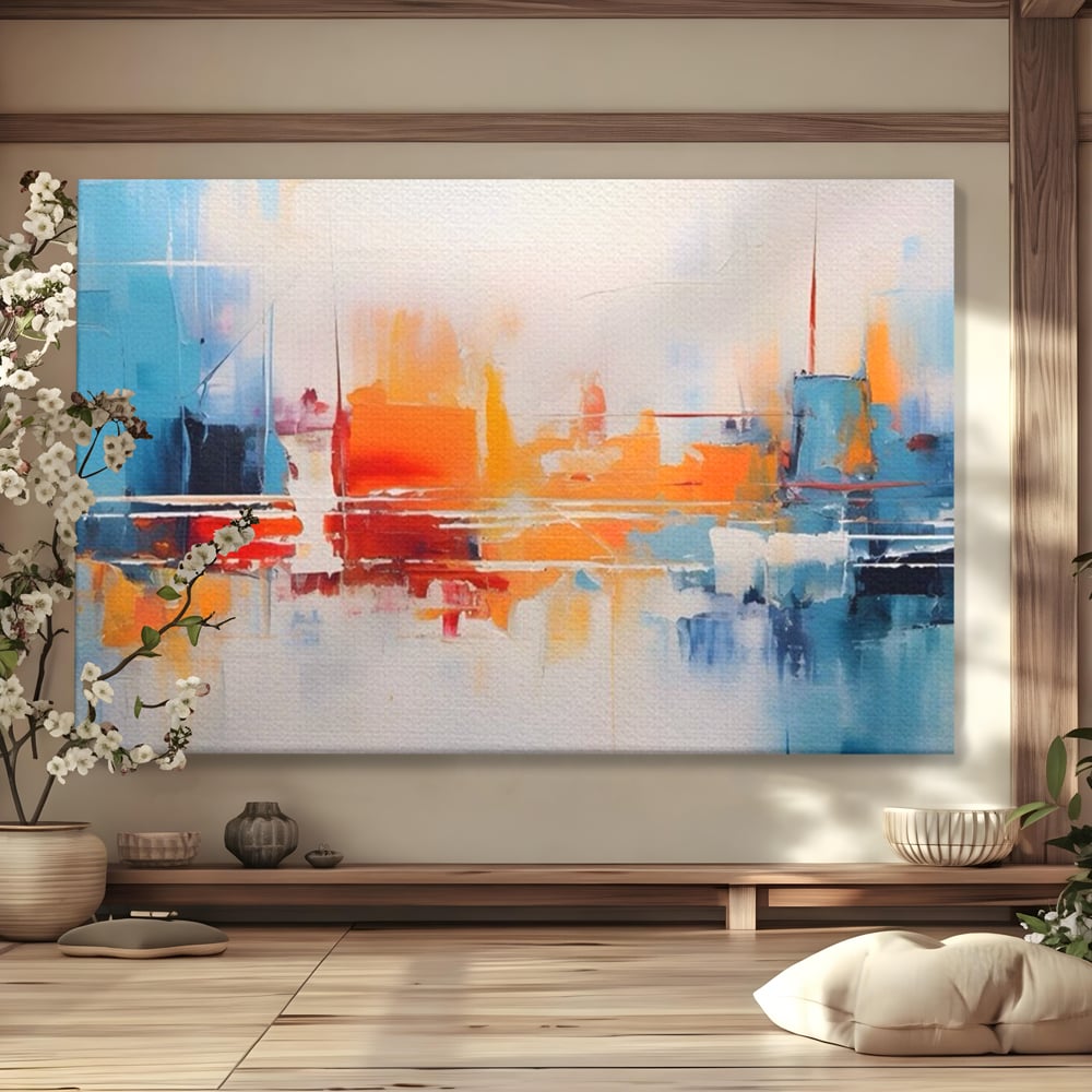 Tablou Canvas Premium LuxCanva® A1391, Contrast De Culori , Living, Arta Moderna, Pata De Culoare, Abstract, Dormitor, Culori Vibrante