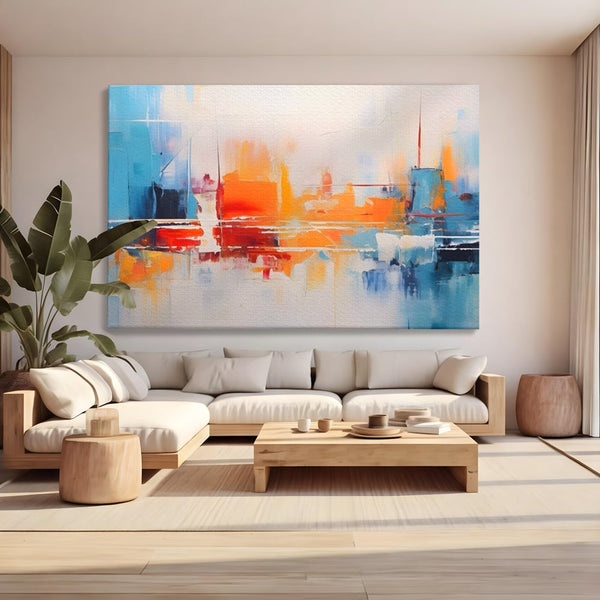 Tablou Canvas Premium LuxCanva® A1391, Contrast De Culori , Living, Arta Moderna, Pata De Culoare, Abstract, Dormitor, Culori Vibrante