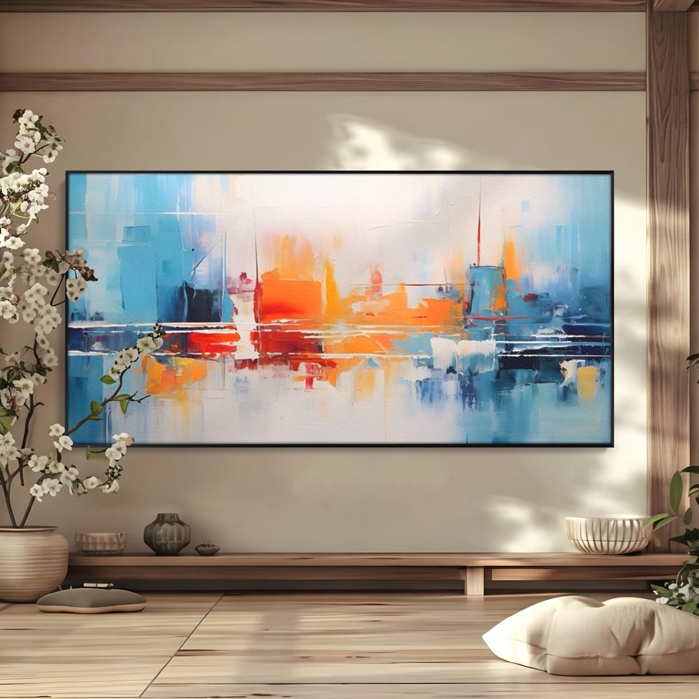 Tablou Canvas Premium LuxCanva® A1391, Contrast De Culori , Living, Arta Moderna, Pata De Culoare, Abstract, Dormitor, Culori Vibrante