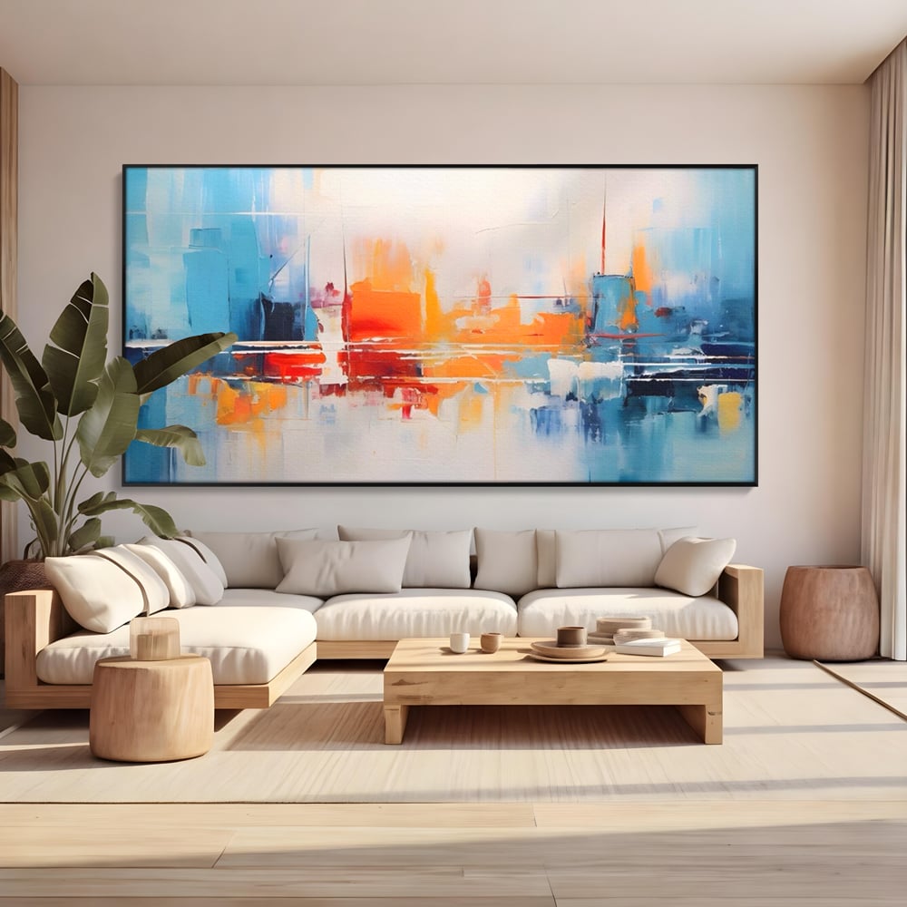 Tablou Canvas Premium LuxCanva® A1391, Contrast De Culori , Living, Arta Moderna, Pata De Culoare, Abstract, Dormitor, Culori Vibrante