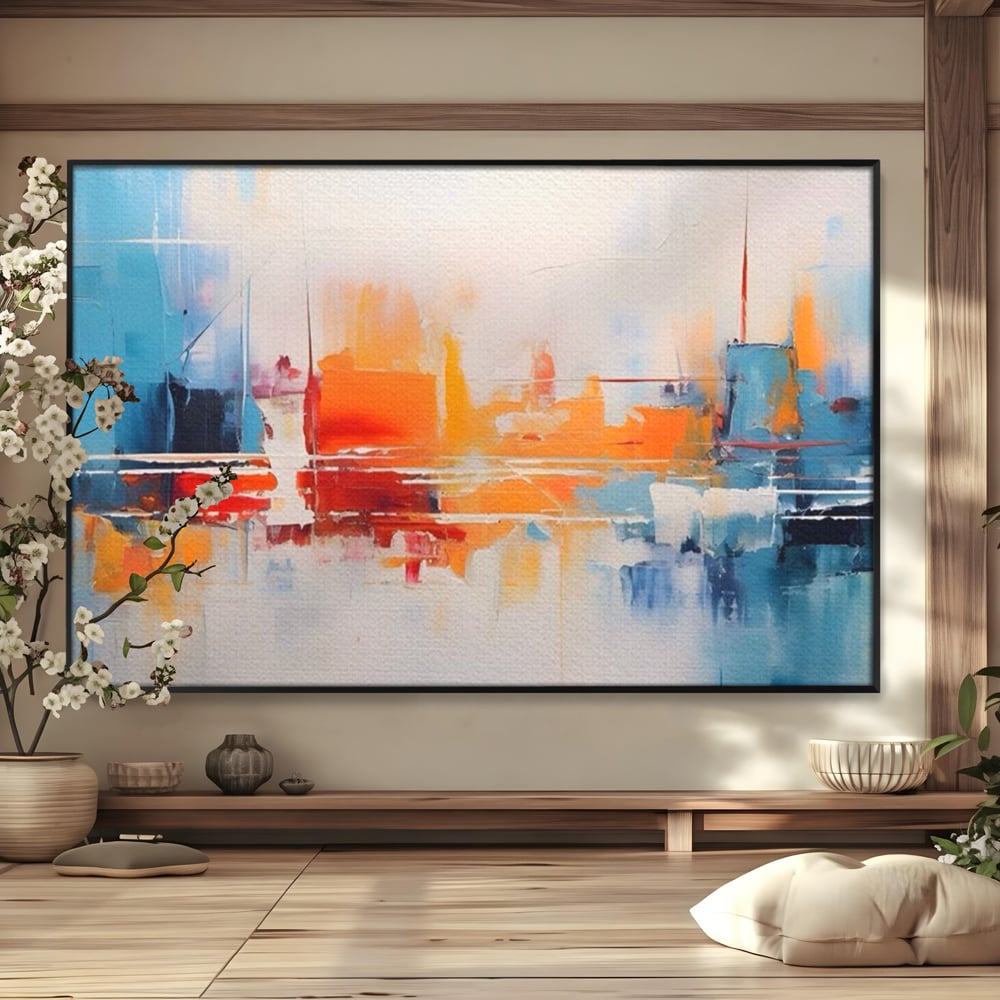 Tablou Canvas Premium LuxCanva® A1391, Contrast De Culori , Living, Arta Moderna, Pata De Culoare, Abstract, Dormitor, Culori Vibrante