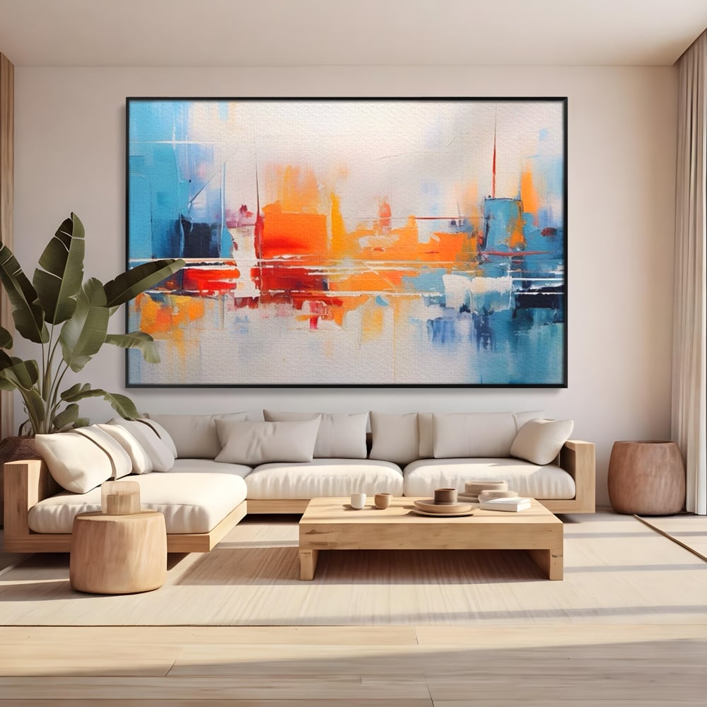 Tablou Canvas Premium LuxCanva® A1391, Contrast De Culori , Living, Arta Moderna, Pata De Culoare, Abstract, Dormitor, Culori Vibrante