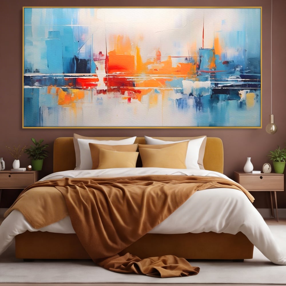 Tablou Canvas Premium LuxCanva® A1391, Contrast De Culori , Living, Arta Moderna, Pata De Culoare, Abstract, Dormitor, Culori Vibrante