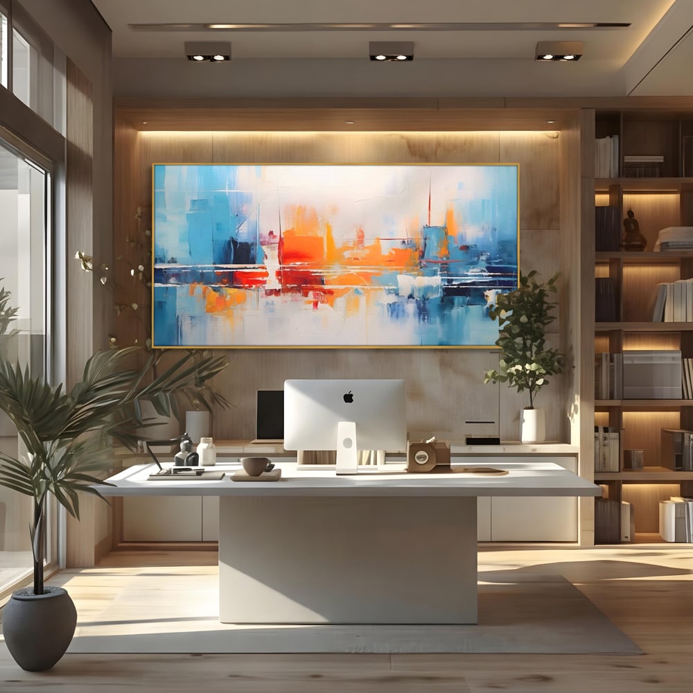 Tablou Canvas Premium LuxCanva® A1391, Contrast De Culori , Living, Arta Moderna, Pata De Culoare, Abstract, Dormitor, Culori Vibrante