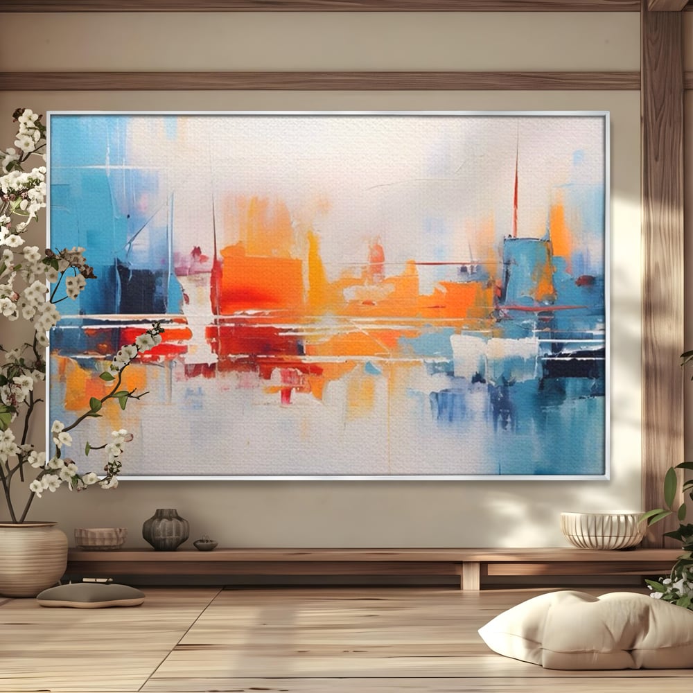 Tablou Canvas Premium LuxCanva® A1391, Contrast De Culori , Living, Arta Moderna, Pata De Culoare, Abstract, Dormitor, Culori Vibrante